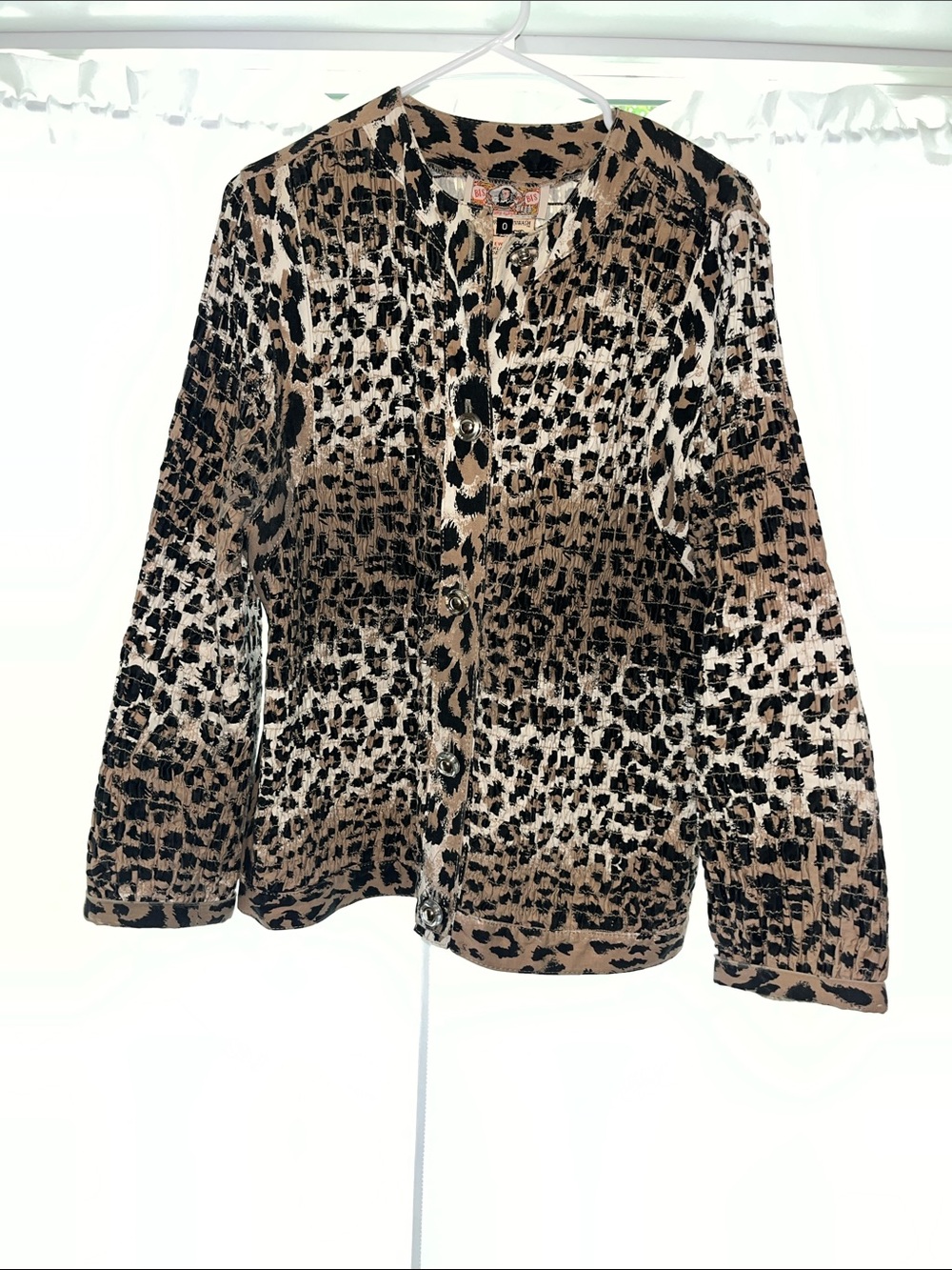 Vintage Leopard-Print Button Front Shirt Jacket - Brown/Black